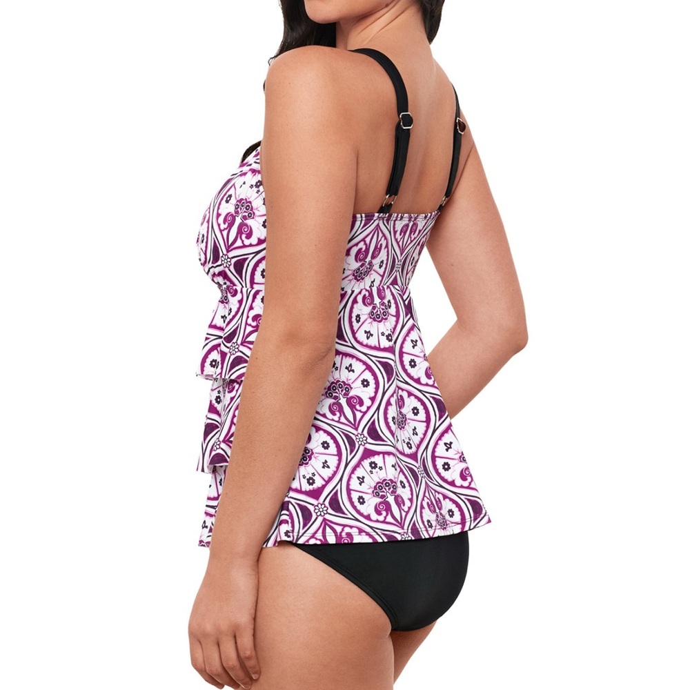 Swim Solutions Reticket Fauxkini One Piece - Picture 3 of 6